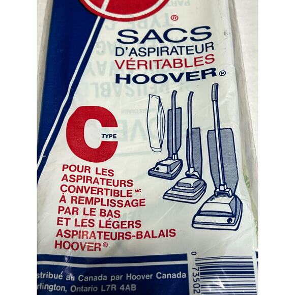 2 Packs Genuine HOOVER C Type Vacuum Bags 8 Bottom Fill Lightweight Upright New - Picture 2 of 3